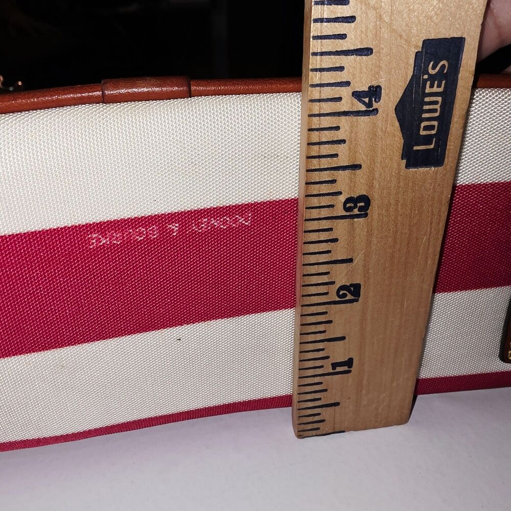Dooney & Bourke Charleston Pink White Stripes Logo Zipper Top Shoulder Bag Purse - Picture 16 of 16